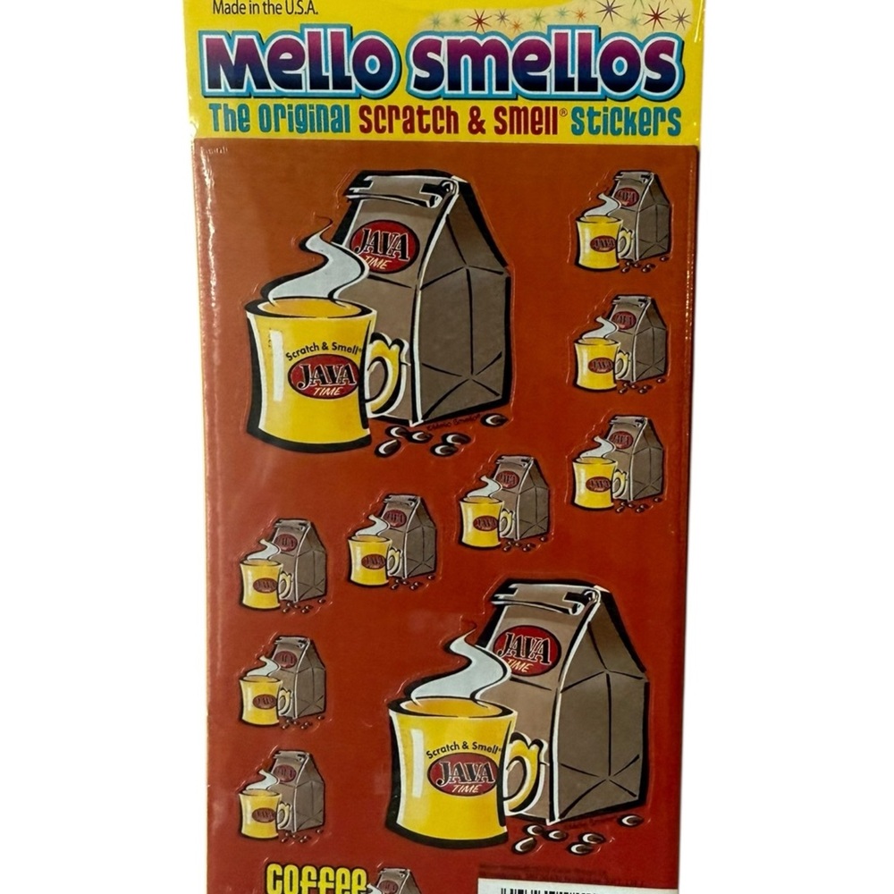 Coffee Mug and Beans Coffee Scent Scratch & Sniff Stickers 10317 Sealed